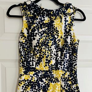 Boden Sleeveless Dress in Navy and Yellow